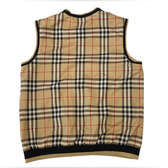 LIKE NEW! Burberry London Nova Check Plaid Reversible Golf Vest Jacket Mens S - Picture 2 of 7